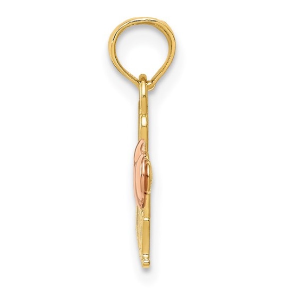 14k Yellow and Rose Gold Nana Necklace Charm Pendant grandma Christmas birthday - Picture 7 of 7